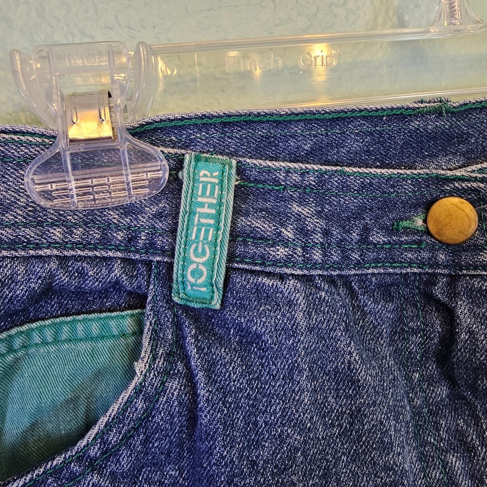 Vintage Together Colorblock Mom Jeans Womens 28x29 High‎ Rise Tapered 90s Cotton - Picture 4 of 7